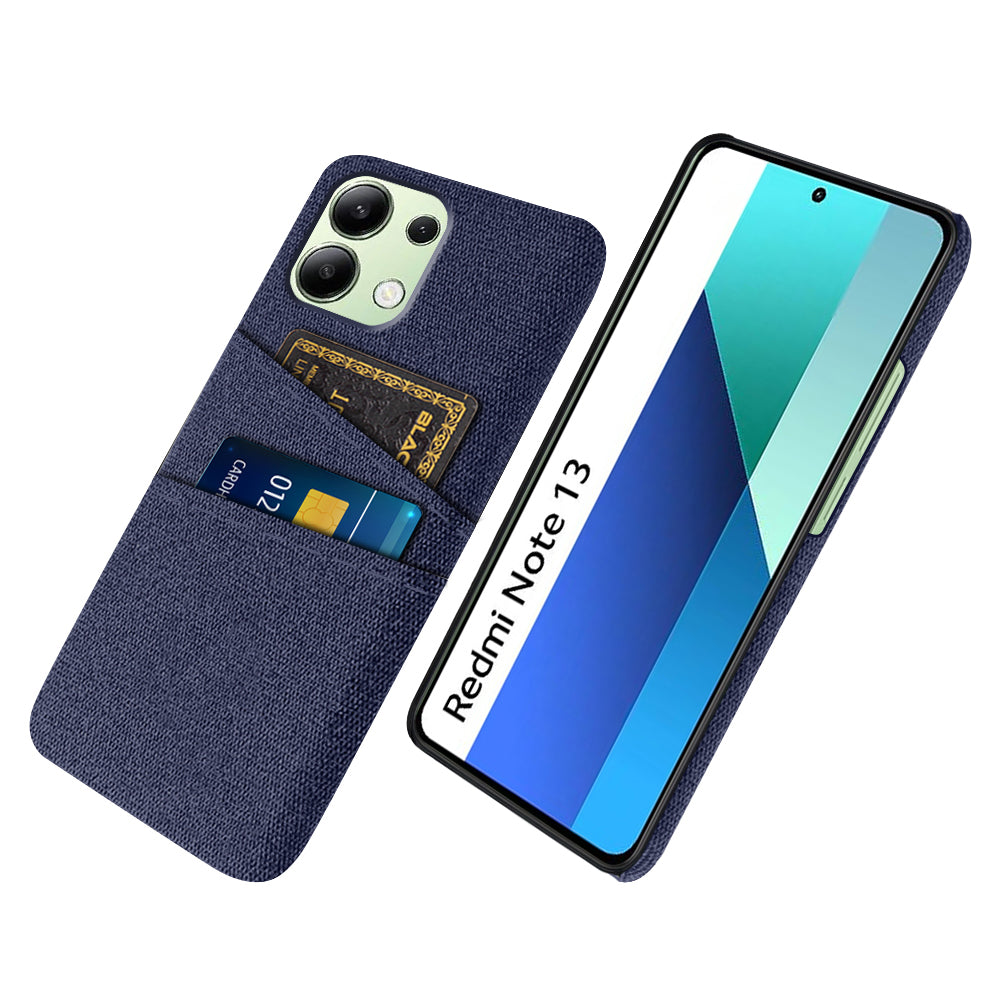 For Xiaomi Redmi Note 13 4G Phone Case Hard Protective Cover with Dual Card Holder - Blue