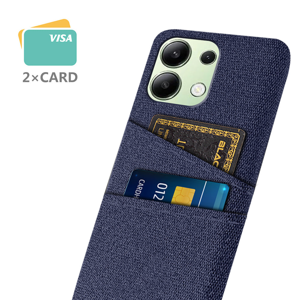 For Xiaomi Redmi Note 13 4G Phone Case Hard Protective Cover with Dual Card Holder - Blue