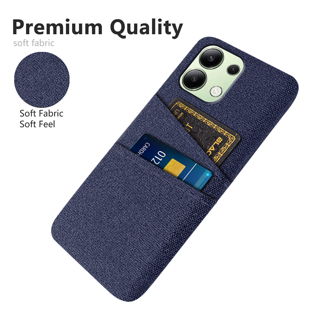For Xiaomi Redmi Note 13 4G Phone Case Hard Protective Cover with Dual Card Holder - Blue