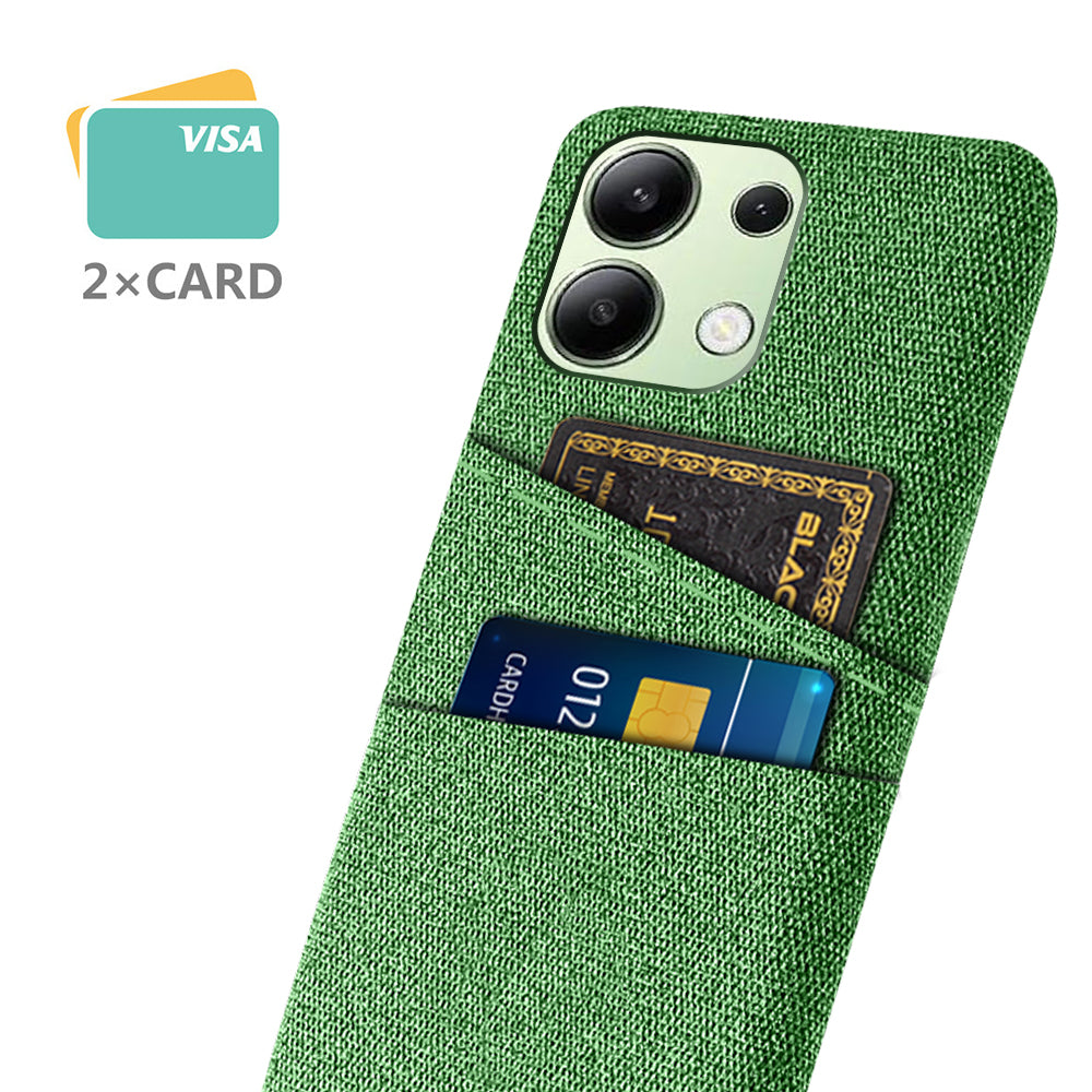For Xiaomi Redmi Note 13 4G Phone Case Hard Protective Cover with Dual Card Holder - Green