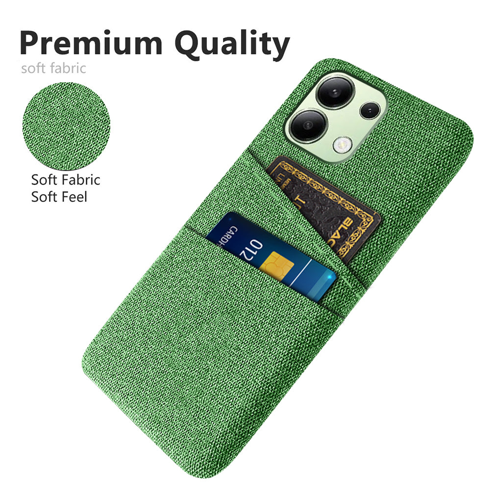 For Xiaomi Redmi Note 13 4G Phone Case Hard Protective Cover with Dual Card Holder - Green