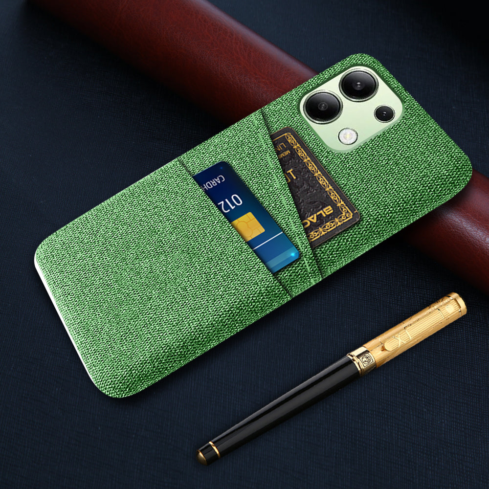 For Xiaomi Redmi Note 13 4G Phone Case Hard Protective Cover with Dual Card Holder - Green