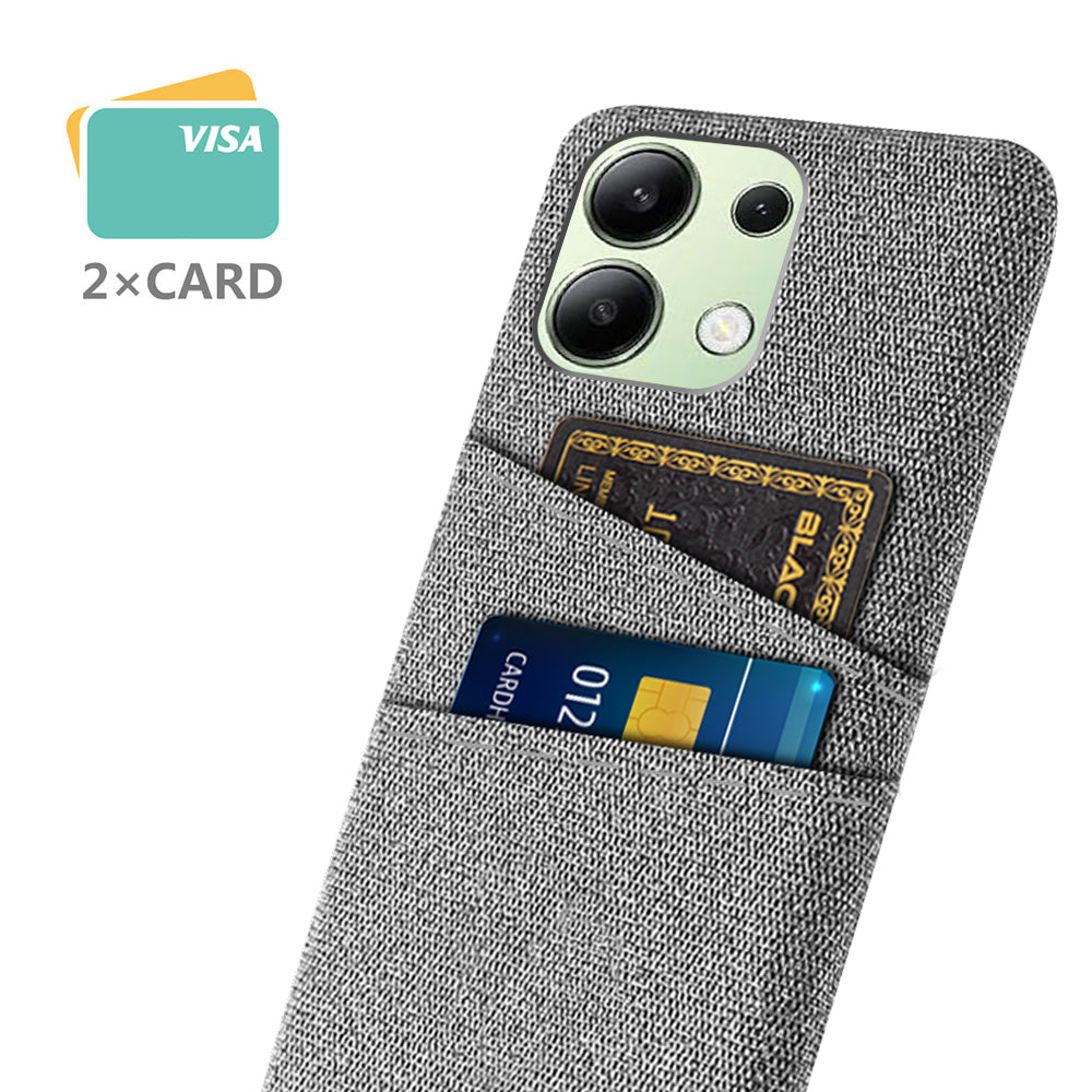 For Xiaomi Redmi Note 13 4G Phone Case Hard Protective Cover with Dual Card Holder - Light Grey