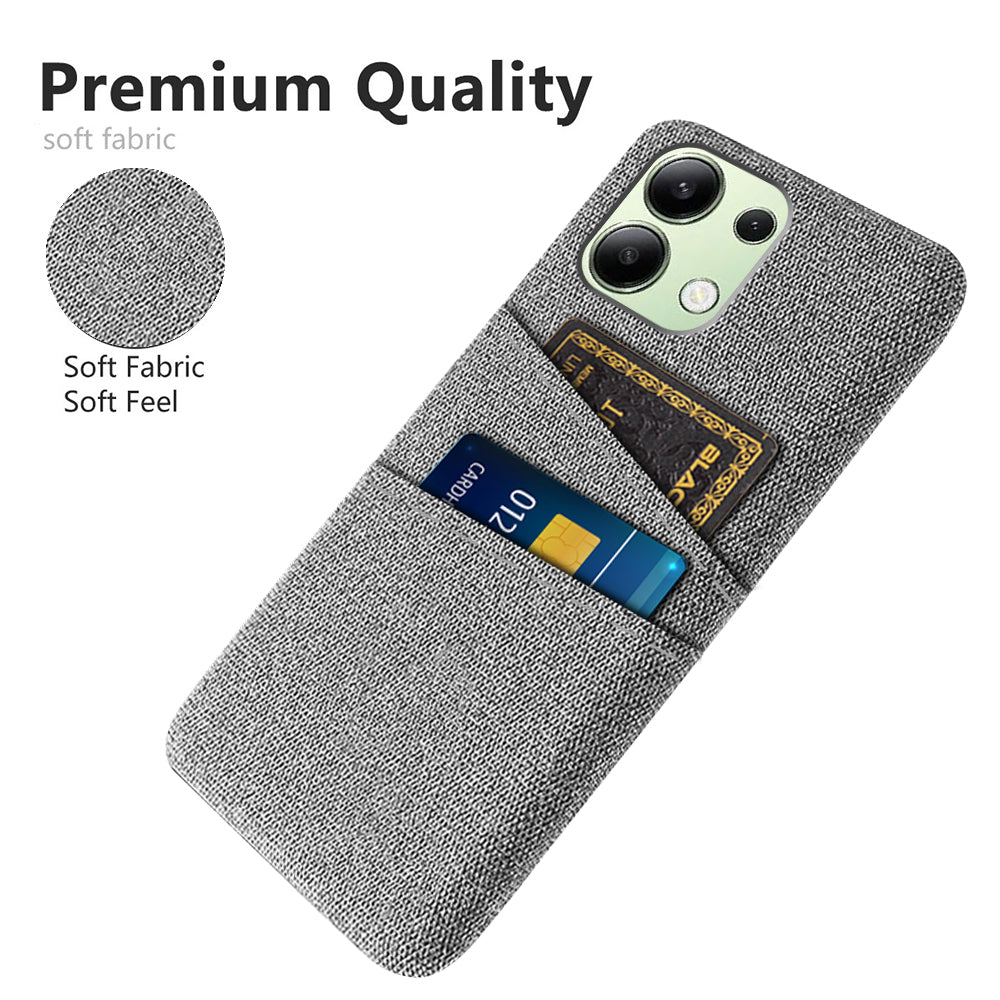 For Xiaomi Redmi Note 13 4G Phone Case Hard Protective Cover with Dual Card Holder - Light Grey