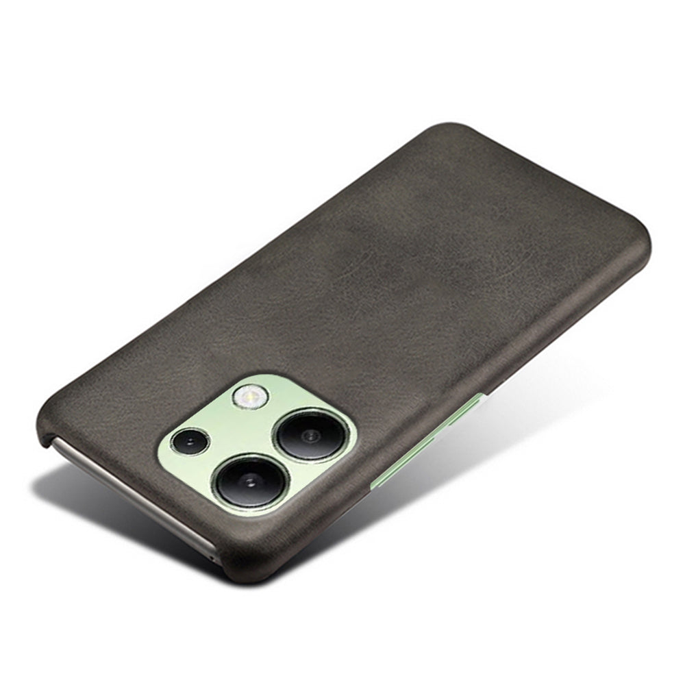 For Xiaomi Redmi Note 13 4G Phone Case Calf Textured Cushion Protective Cover - Black