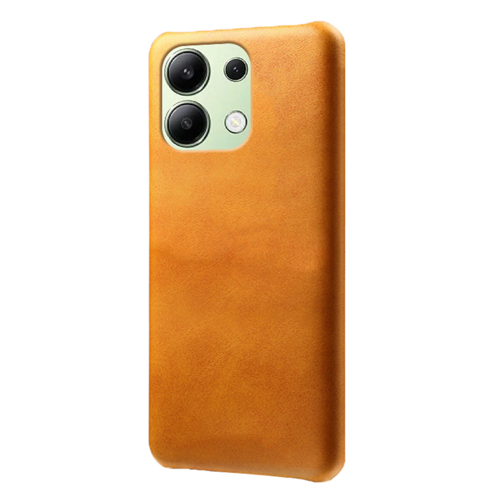 For Xiaomi Redmi Note 13 4G Phone Case Calf Textured Cushion Protective Cover - Orange