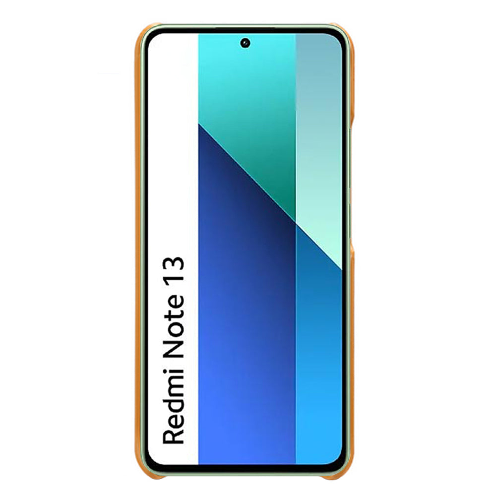 For Xiaomi Redmi Note 13 4G Phone Case Calf Textured Cushion Protective Cover - Orange