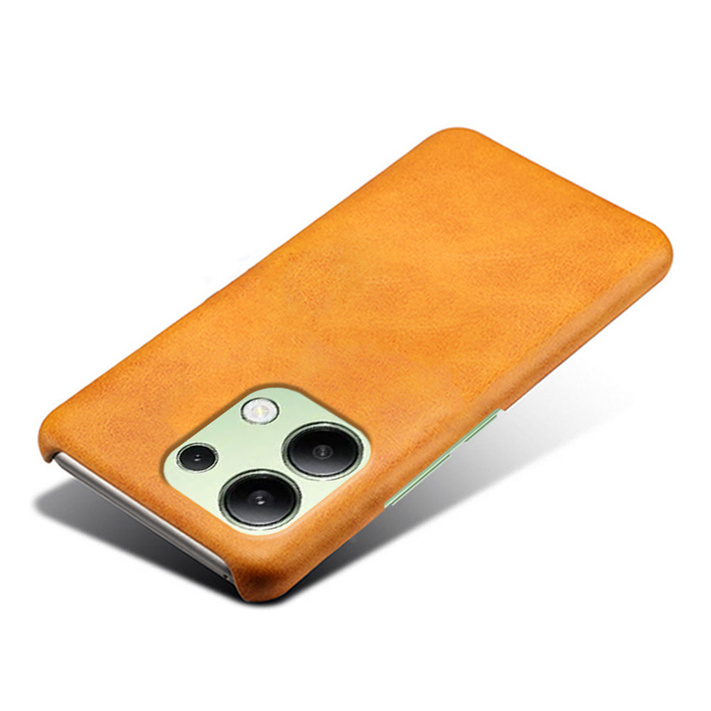 For Xiaomi Redmi Note 13 4G Phone Case Calf Textured Cushion Protective Cover - Orange
