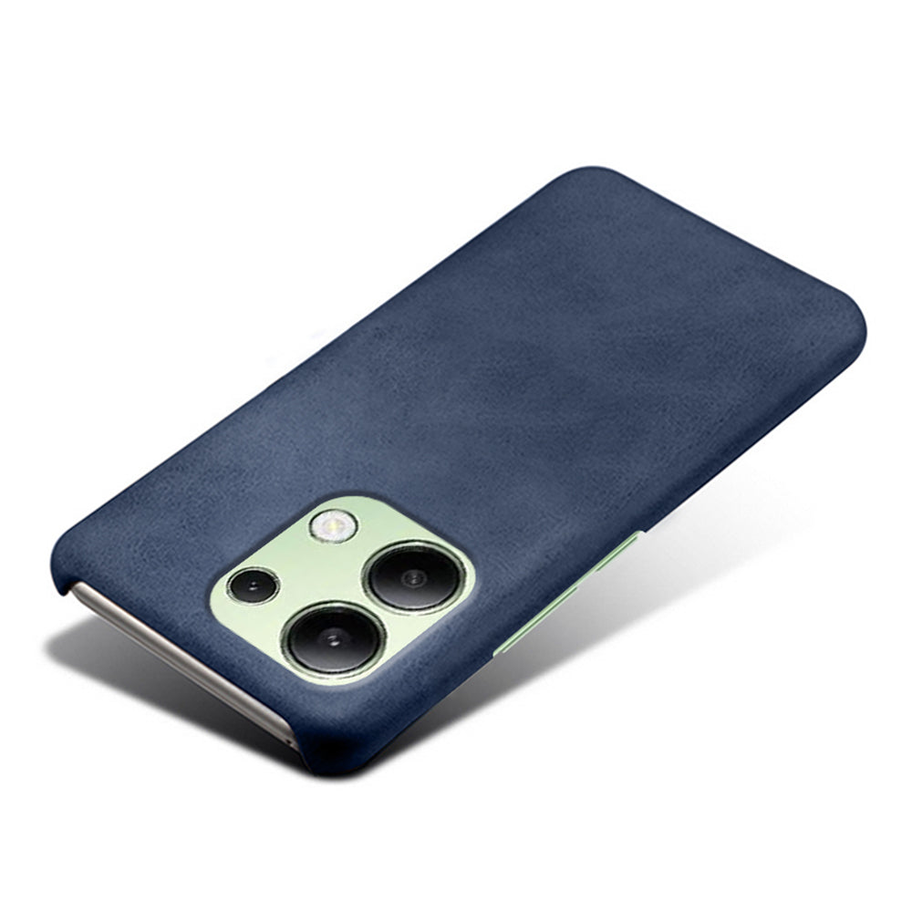 For Xiaomi Redmi Note 13 4G Phone Case Calf Textured Cushion Protective Cover - Blue