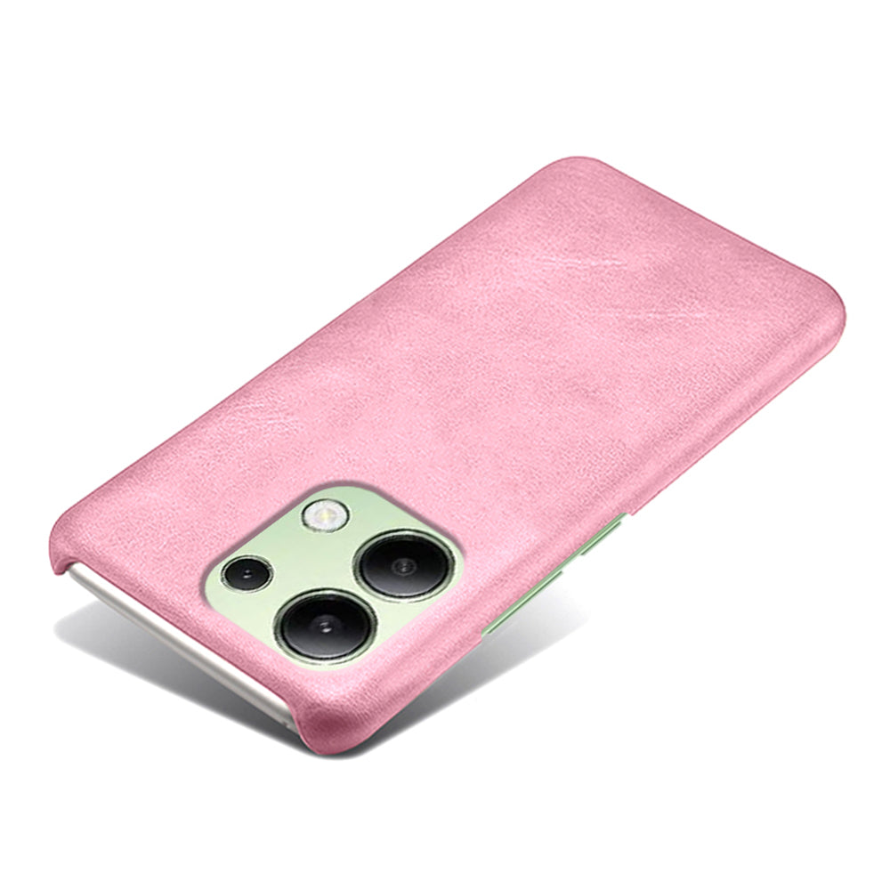 For Xiaomi Redmi Note 13 4G Phone Case Calf Textured Cushion Protective Cover - Rose Gold