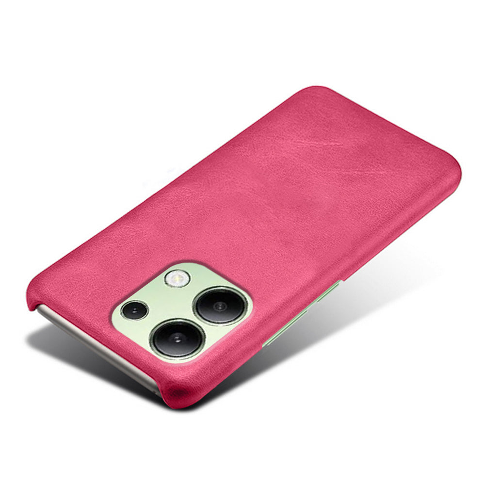 For Xiaomi Redmi Note 13 4G Phone Case Calf Textured Cushion Protective Cover - Rose