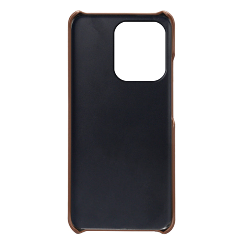 For Xiaomi Redmi Note 13 4G Phone Case Calf Textured Cushion Protective Cover - Brown