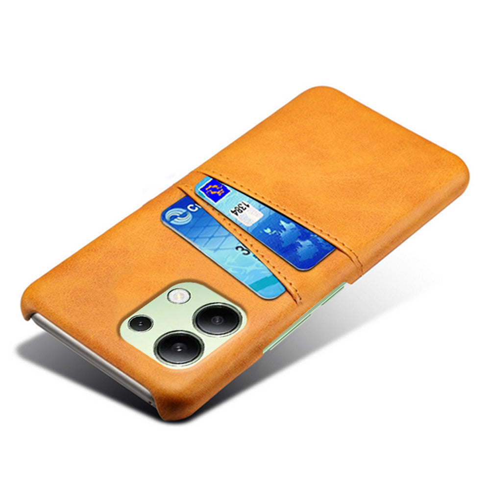 For Xiaomi Redmi Note 13 4G Phone Case Anti-Scratch Shockproof Cover with Card Holder - Orange