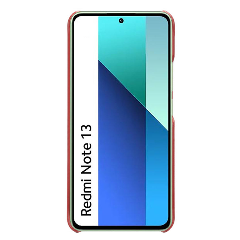 For Xiaomi Redmi Note 13 4G Phone Case Anti-Scratch Shockproof Cover with Card Holder - Red