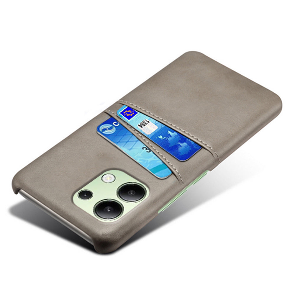 For Xiaomi Redmi Note 13 4G Phone Case Anti-Scratch Shockproof Cover with Card Holder - Grey