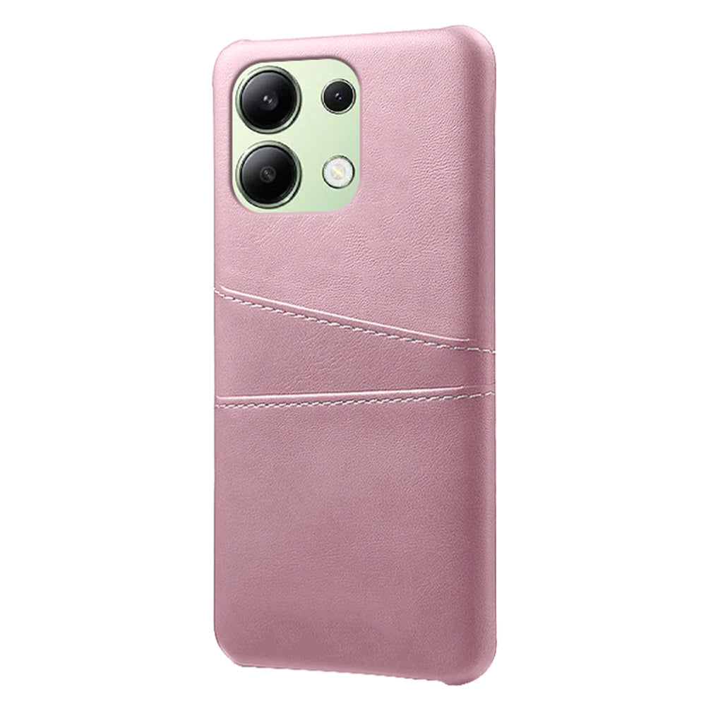 For Xiaomi Redmi Note 13 4G Phone Case Anti-Scratch Shockproof Cover with Card Holder - Rose Gold