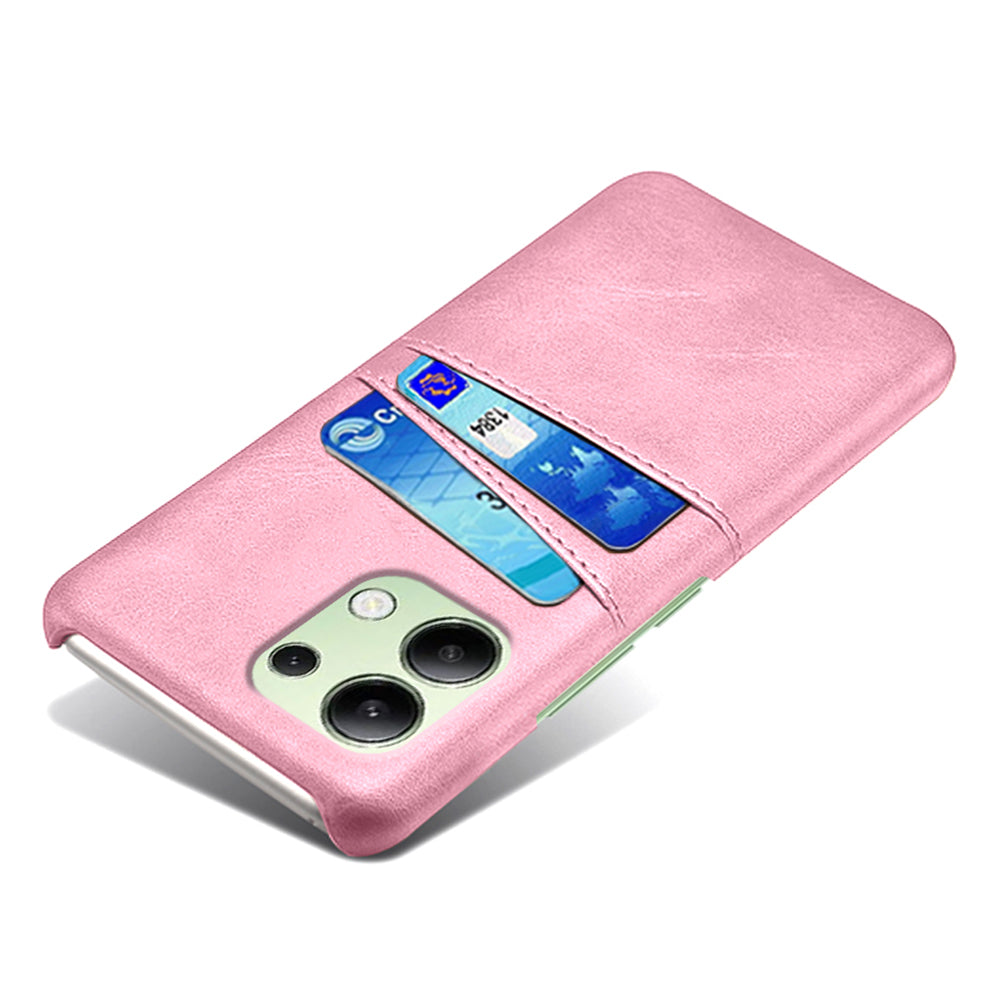 For Xiaomi Redmi Note 13 4G Phone Case Anti-Scratch Shockproof Cover with Card Holder - Rose Gold