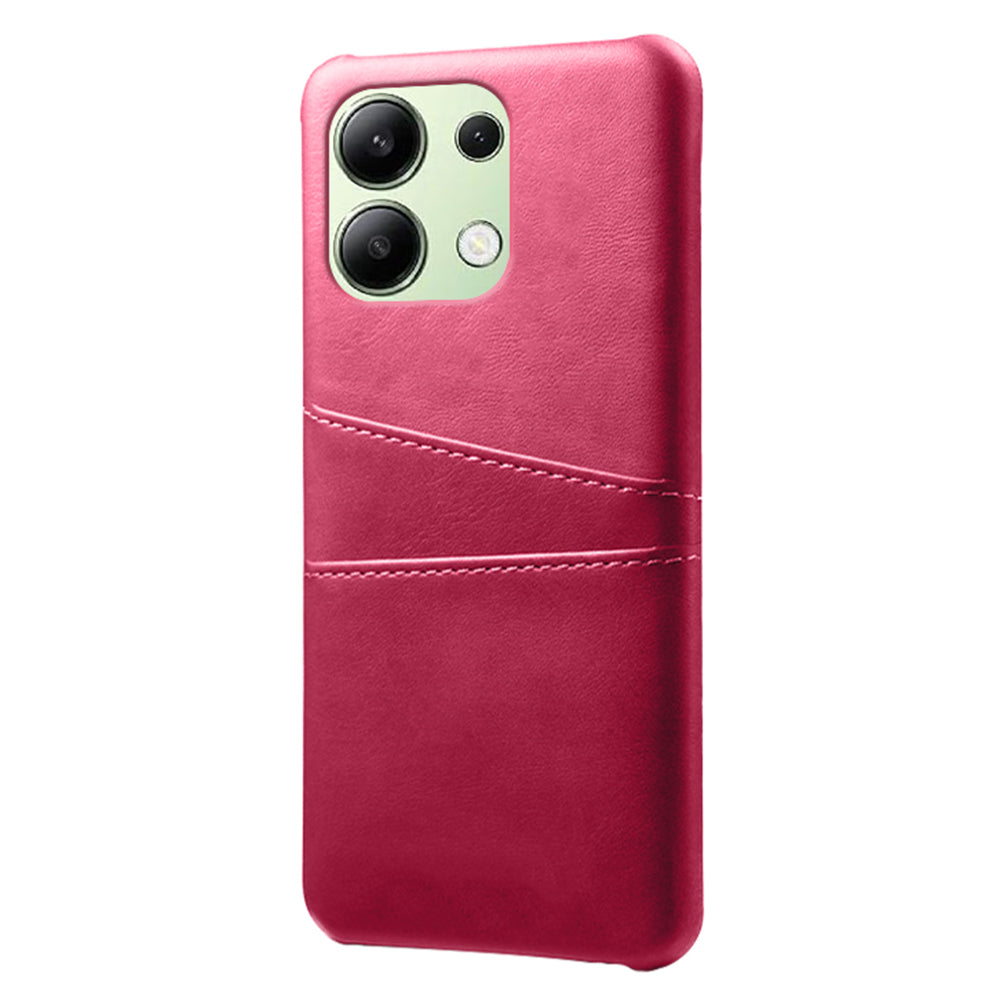 For Xiaomi Redmi Note 13 4G Phone Case Anti-Scratch Shockproof Cover with Card Holder - Rose