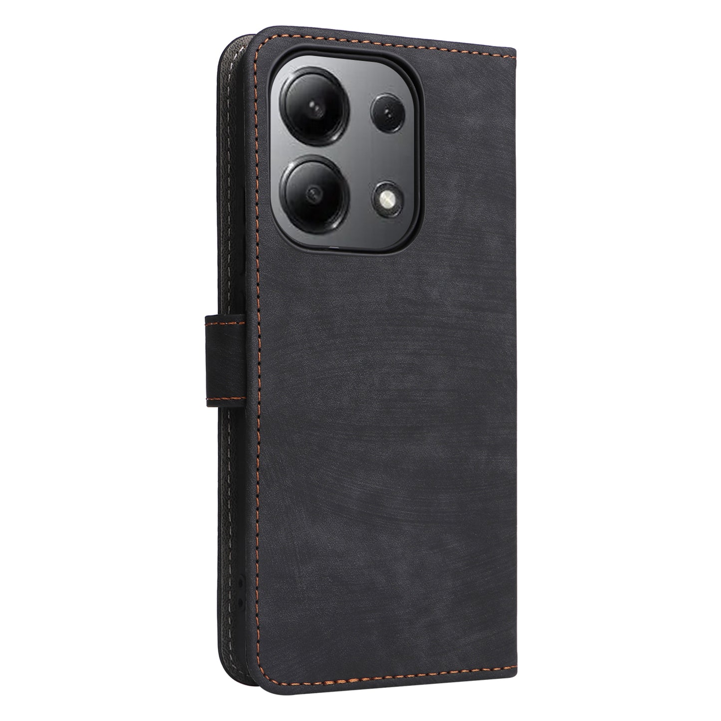 For Xiaomi Redmi Note 13 4G Wallet Leather Case Phone Cover RFID Blocking Protection - Black