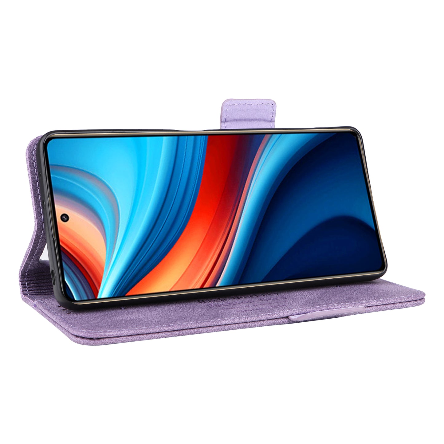 For Xiaomi Redmi Note 13R Pro 5G Wallet Case Hardware Decor Stand Phone Cover - Purple