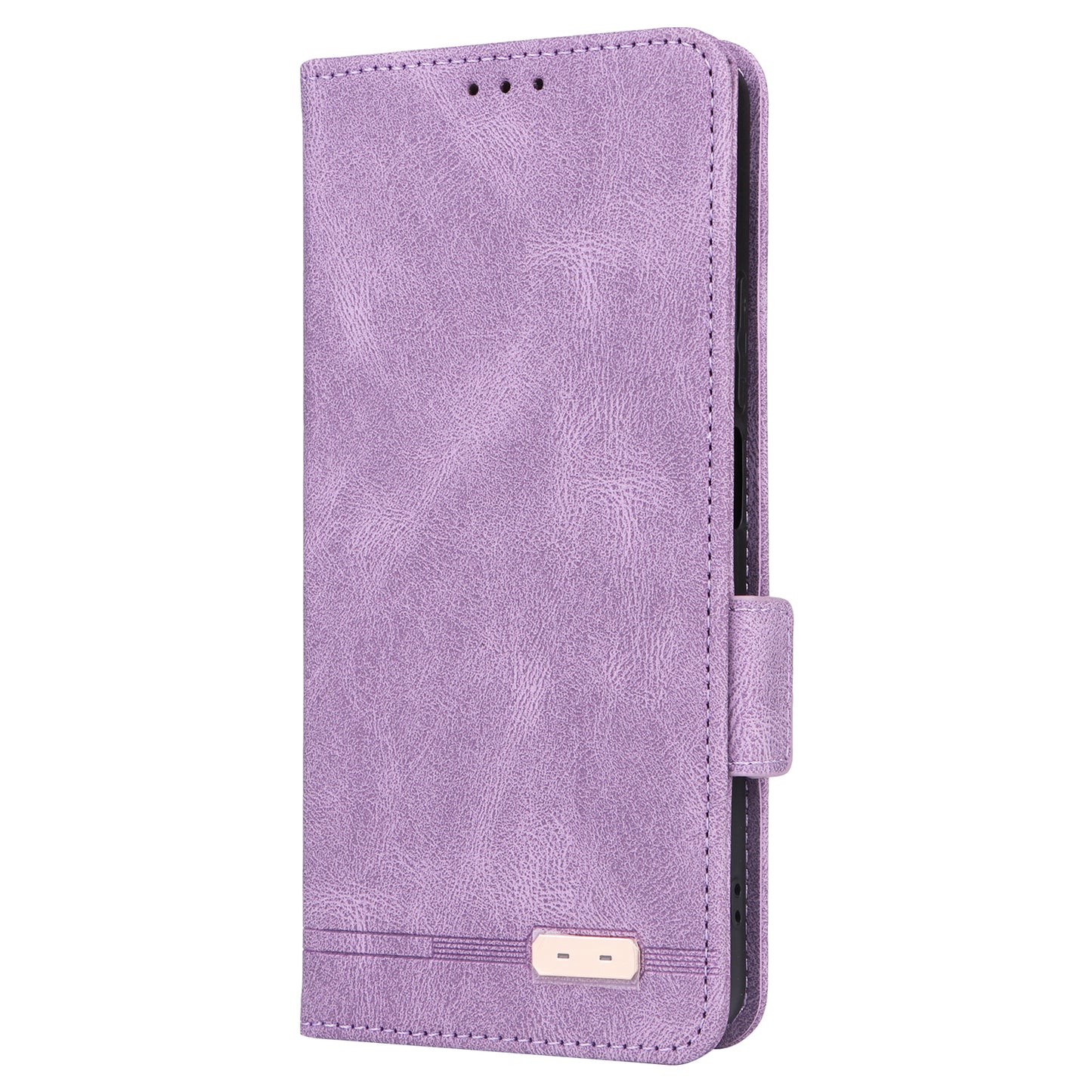 For Xiaomi Redmi Note 13R Pro 5G Wallet Case Hardware Decor Stand Phone Cover - Purple