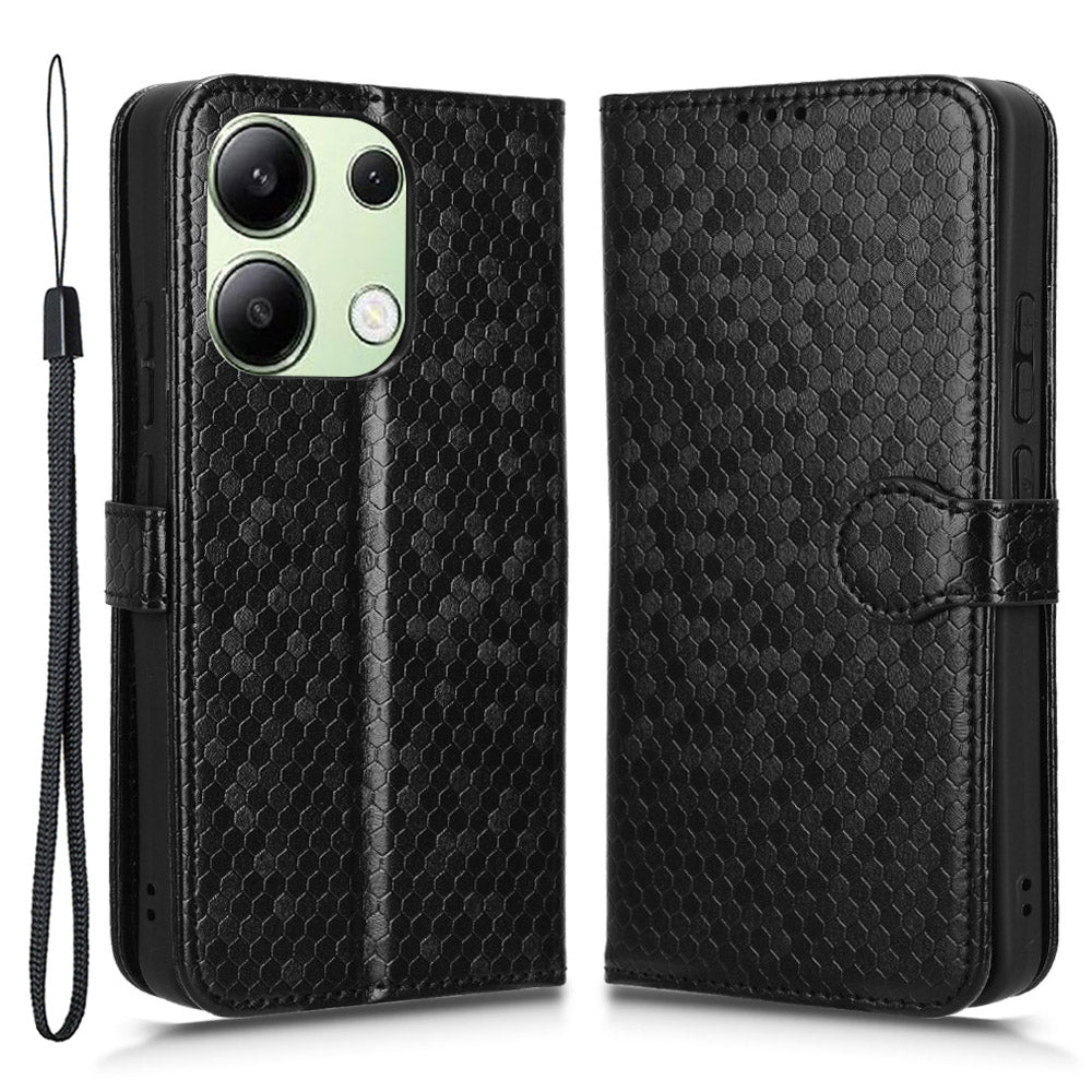 For Xiaomi Redmi Note 13 4G Flip Phone Case Wallet Leather Stand Cover - Black