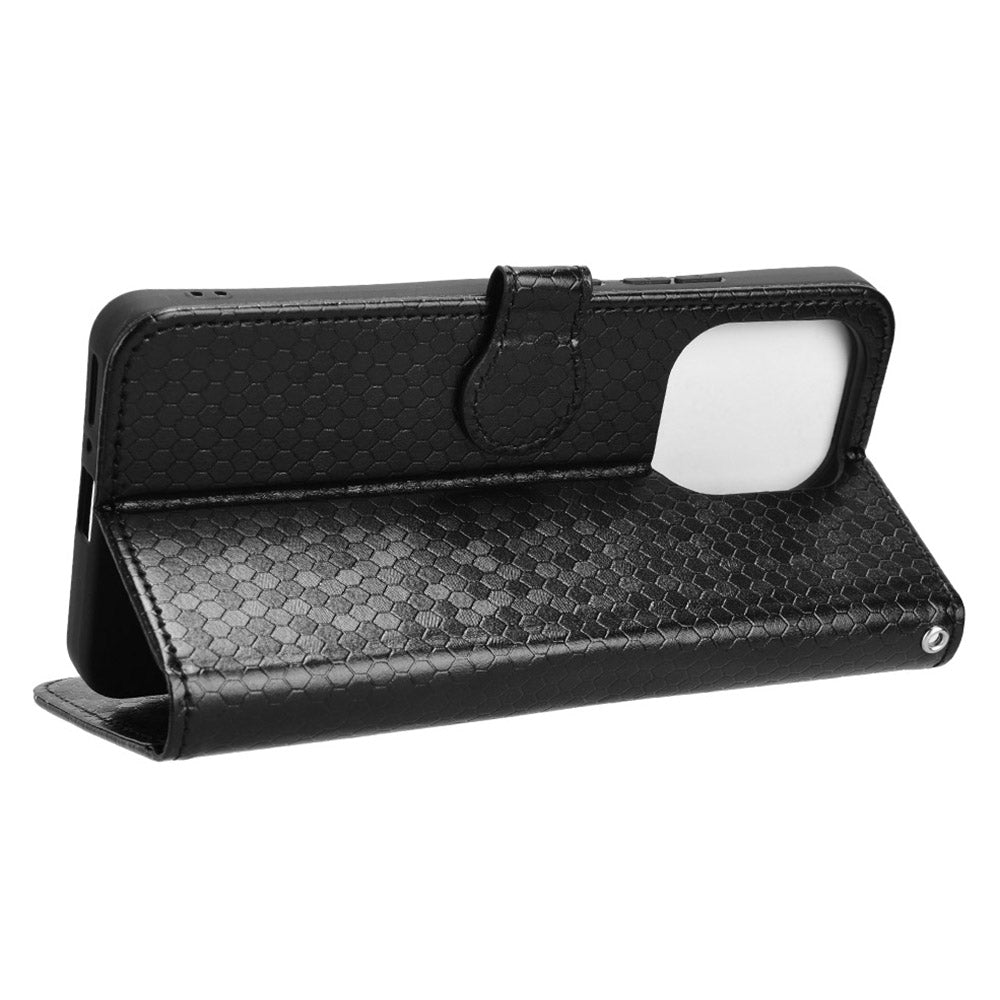 For Xiaomi Redmi Note 13 4G Flip Phone Case Wallet Leather Stand Cover - Black