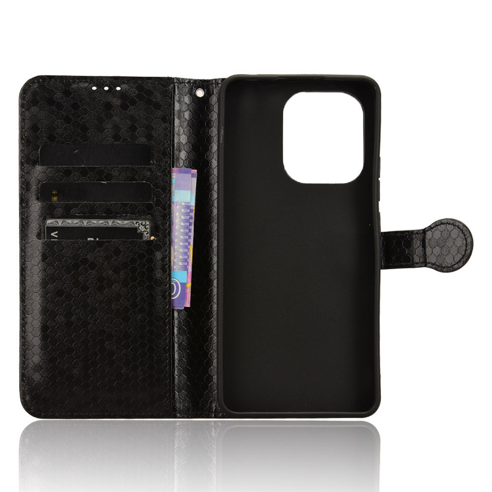 For Xiaomi Redmi Note 13 4G Flip Phone Case Wallet Leather Stand Cover - Black