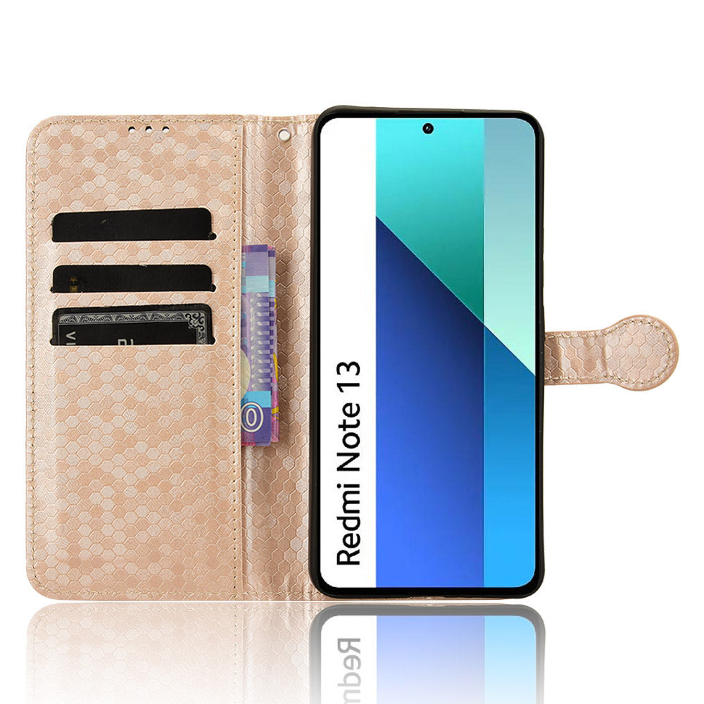 For Xiaomi Redmi Note 13 4G Flip Phone Case Wallet Leather Stand Cover - Rose Gold