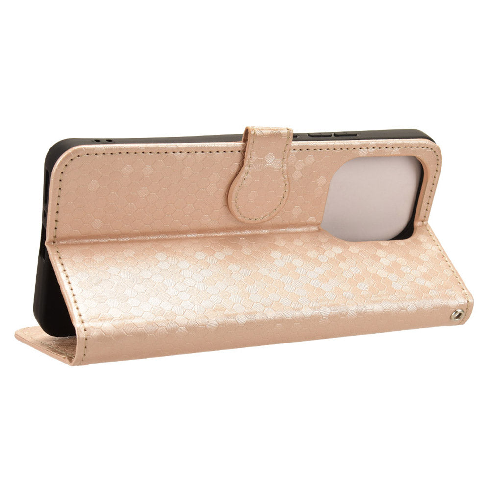 For Xiaomi Redmi Note 13 4G Flip Phone Case Wallet Leather Stand Cover - Rose Gold