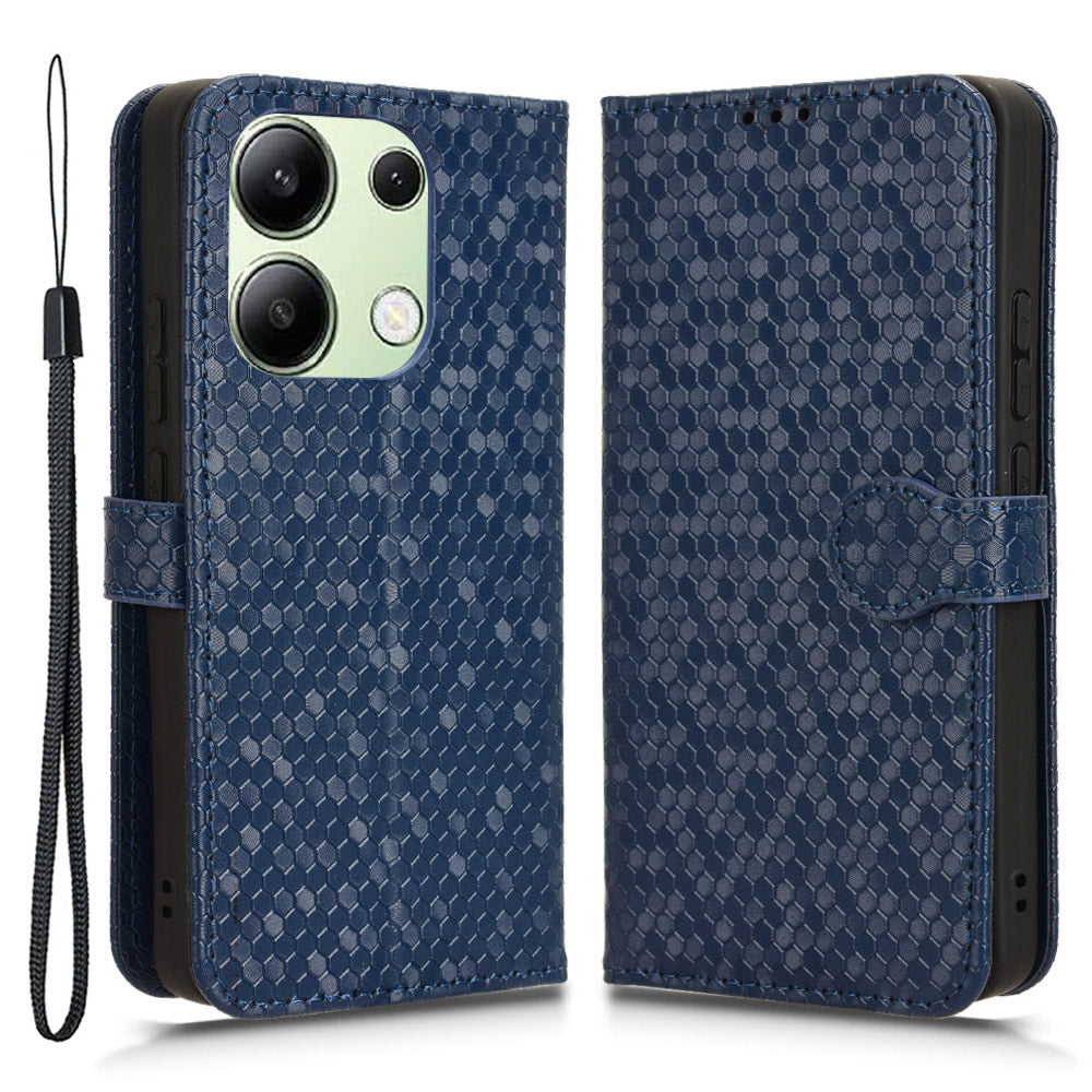 For Xiaomi Redmi Note 13 4G Flip Phone Case Wallet Leather Stand Cover - Dark Blue