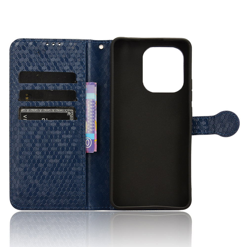 For Xiaomi Redmi Note 13 4G Flip Phone Case Wallet Leather Stand Cover - Dark Blue