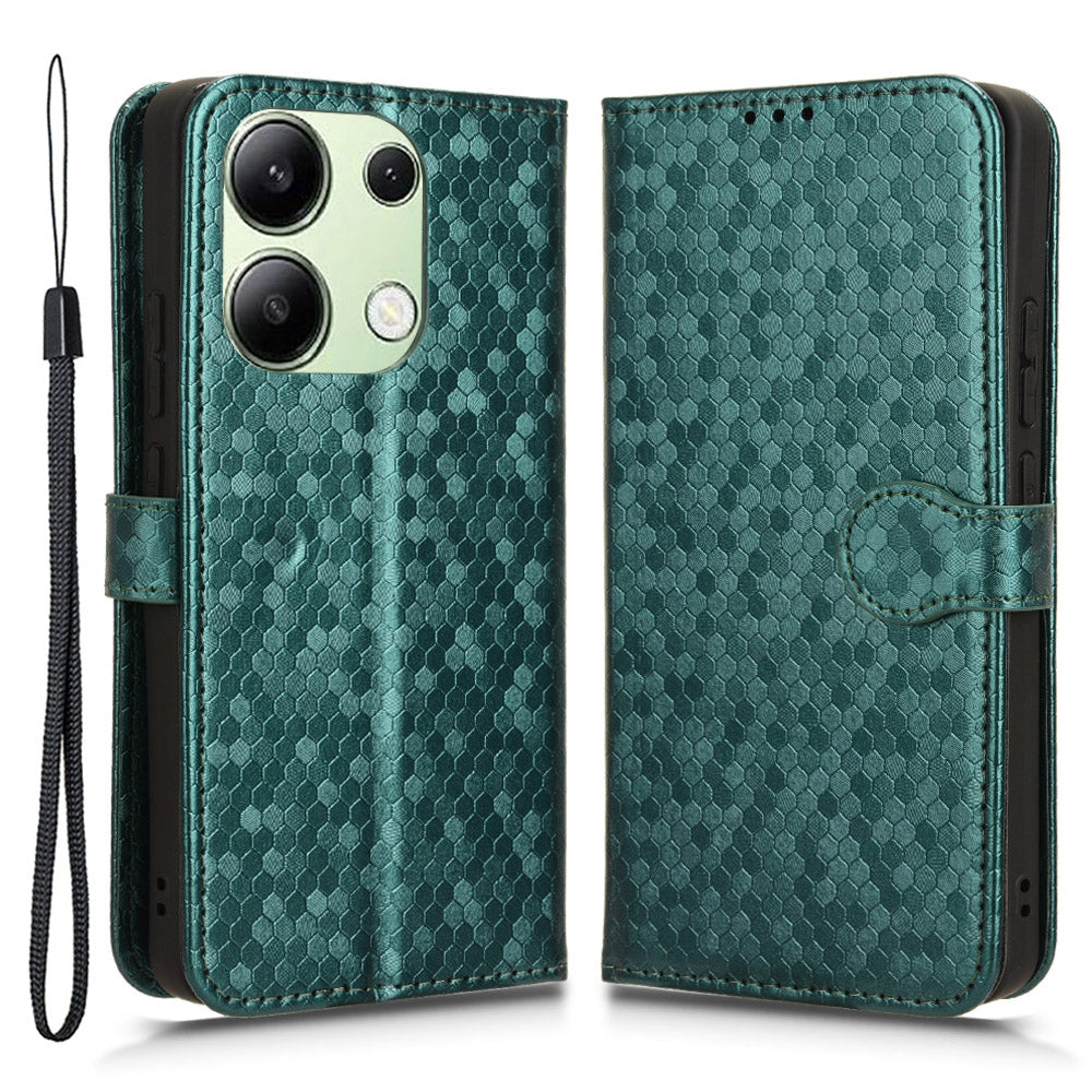 For Xiaomi Redmi Note 13 4G Flip Phone Case Wallet Leather Stand Cover - Green