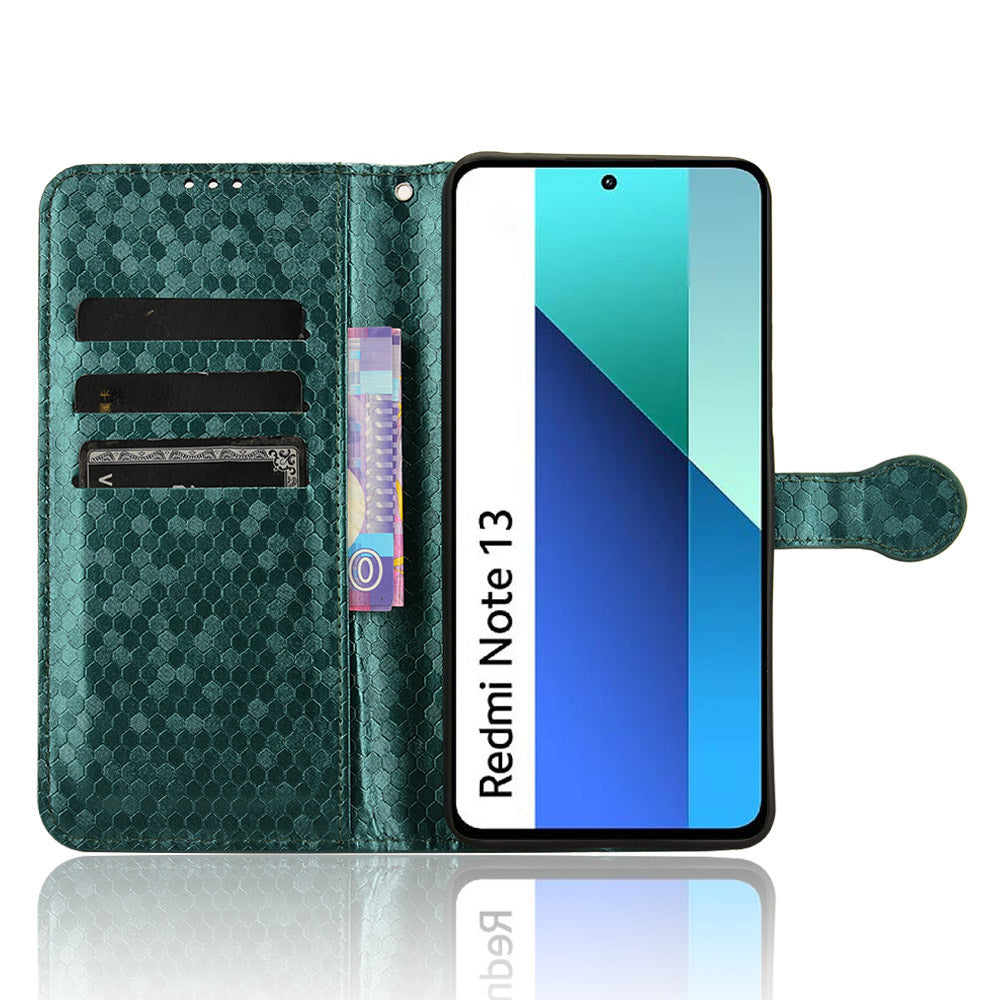 For Xiaomi Redmi Note 13 4G Flip Phone Case Wallet Leather Stand Cover - Green