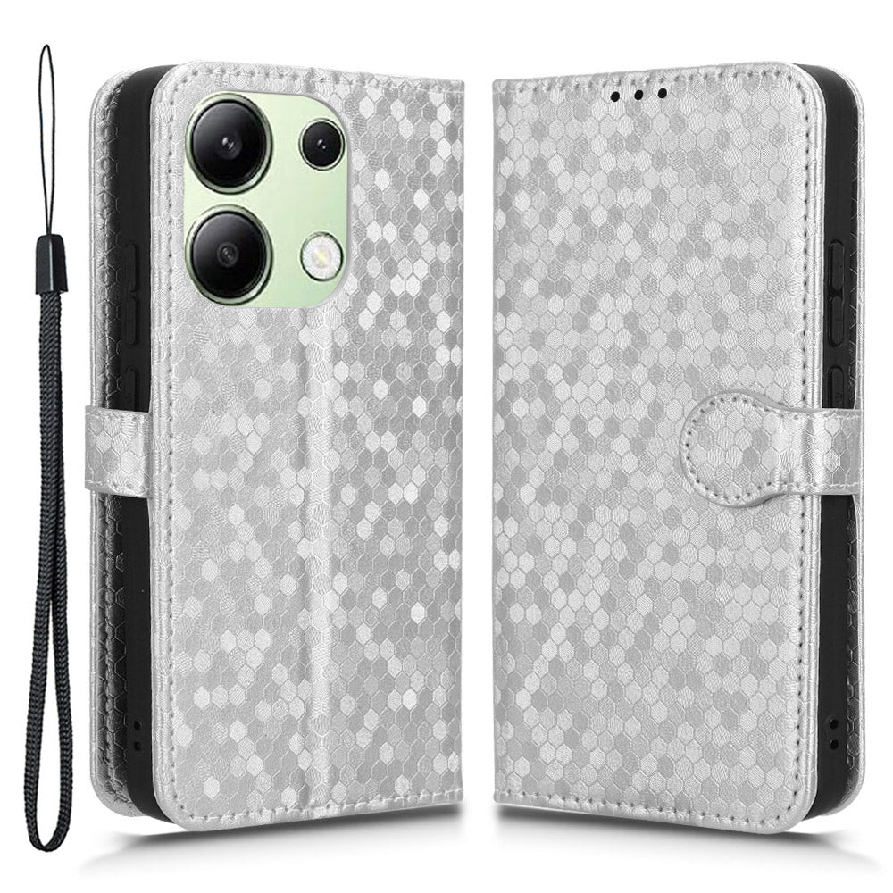 For Xiaomi Redmi Note 13 4G Flip Phone Case Wallet Leather Stand Cover - Silver