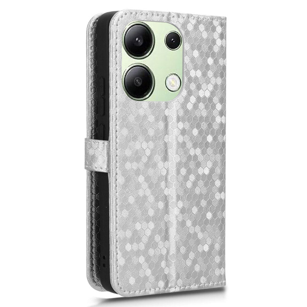 For Xiaomi Redmi Note 13 4G Flip Phone Case Wallet Leather Stand Cover - Silver