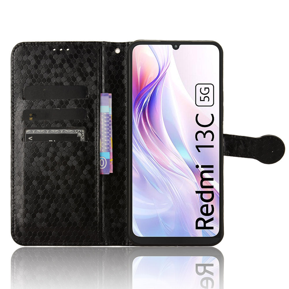 For Xiaomi Redmi 13C 5G / 4G / Poco C65 4G / Redmi Note 13R 5G Case Wallet Leather Flip Cover - Black