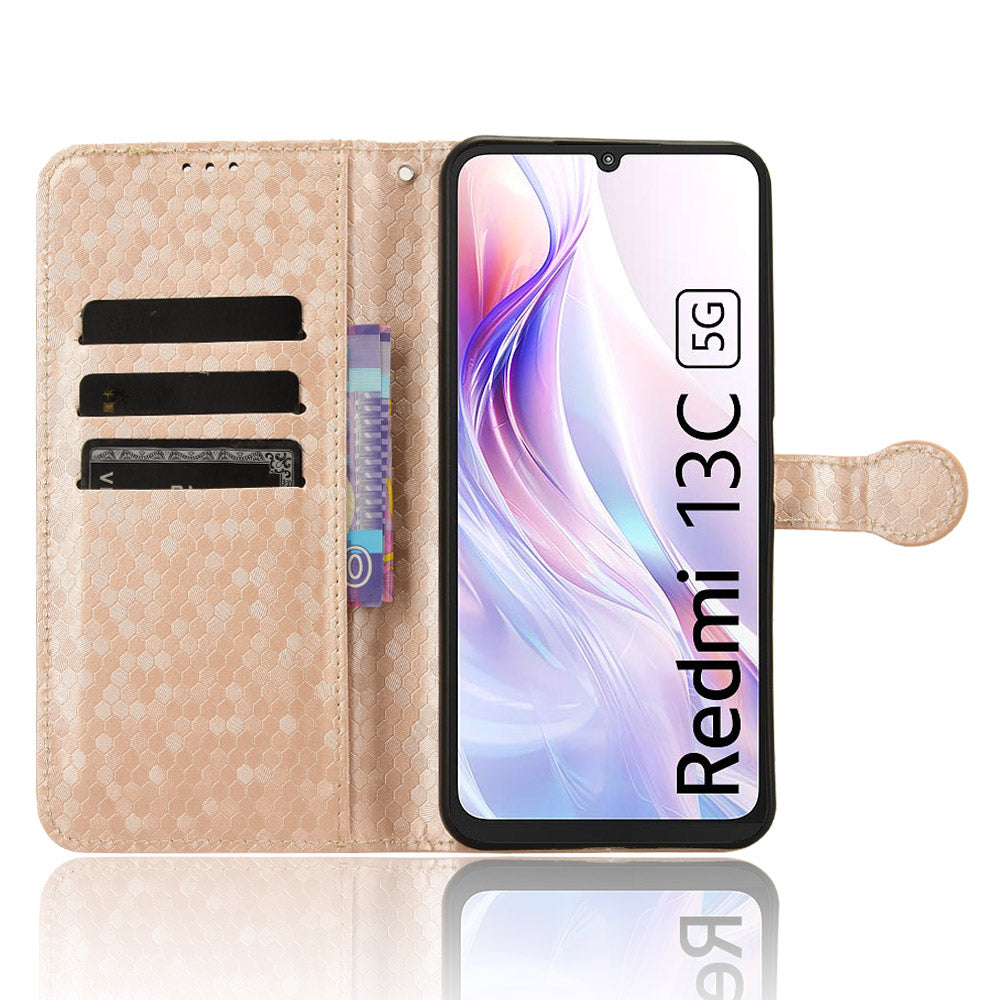 For Xiaomi Redmi 13C 5G / 4G / Poco C65 4G / Redmi Note 13R 5G Case Wallet Leather Flip Cover - Rose Gold
