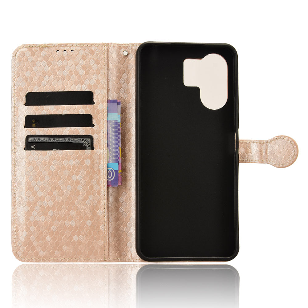 For Xiaomi Redmi 13C 5G / 4G / Poco C65 4G / Redmi Note 13R 5G Case Wallet Leather Flip Cover - Rose Gold