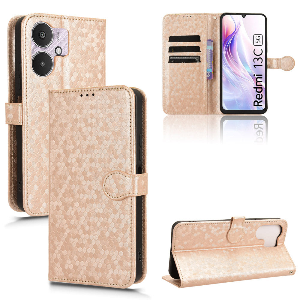 For Xiaomi Redmi 13C 5G / 4G / Poco C65 4G / Redmi Note 13R 5G Case Wallet Leather Flip Cover - Rose Gold
