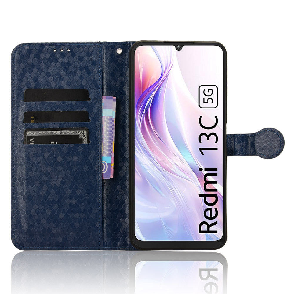 For Xiaomi Redmi 13C 5G / 4G / Poco C65 4G / Redmi Note 13R 5G Case Wallet Leather Flip Cover - Dark Blue
