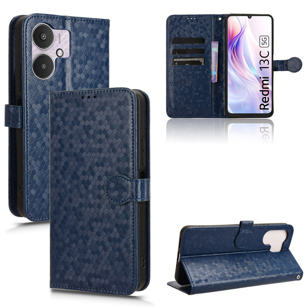 For Xiaomi Redmi 13C 5G / 4G / Poco C65 4G / Redmi Note 13R 5G Case Wallet Leather Flip Cover - Dark Blue