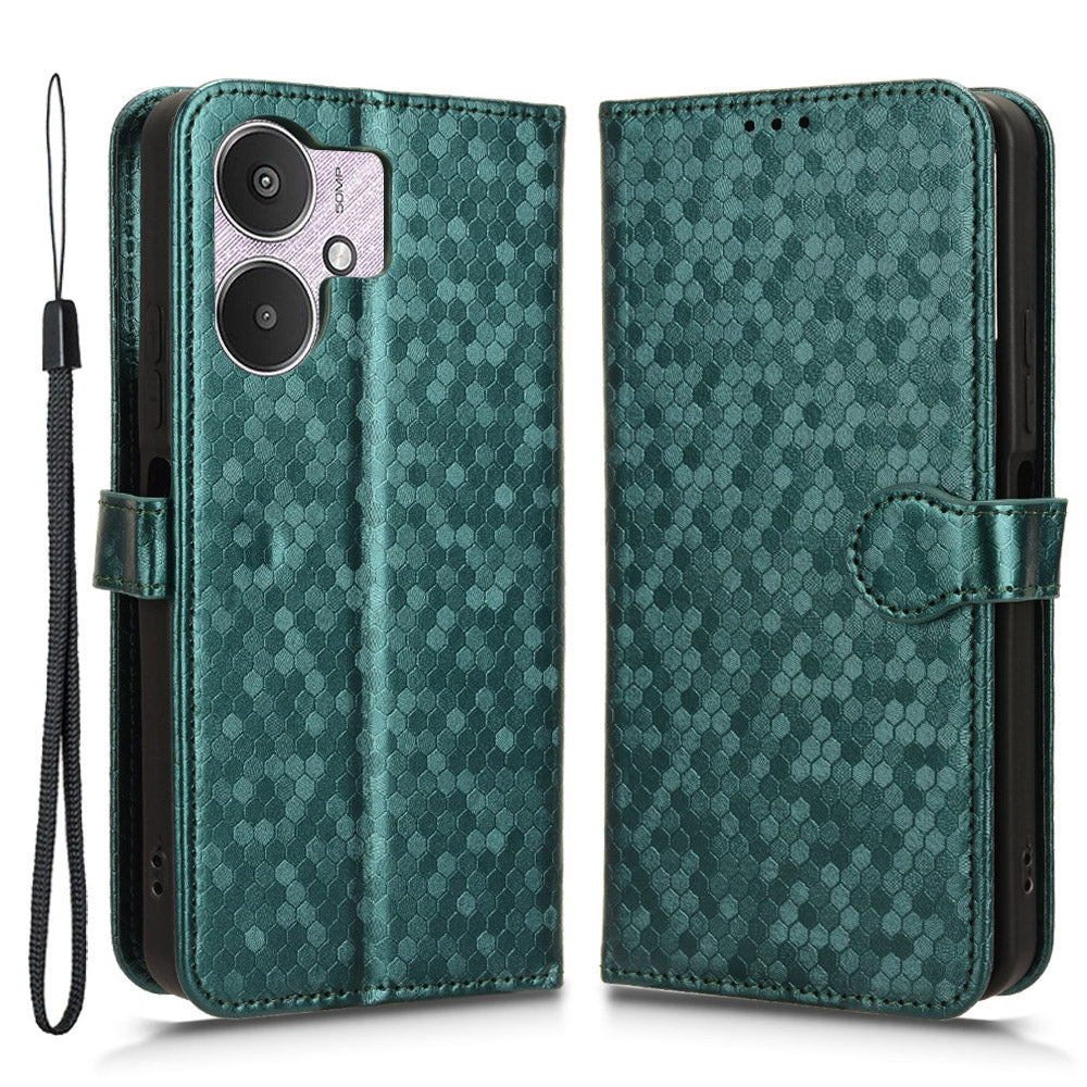 For Xiaomi Redmi 13C 5G / 4G / Poco C65 4G / Redmi Note 13R 5G Case Wallet Leather Flip Cover - Green