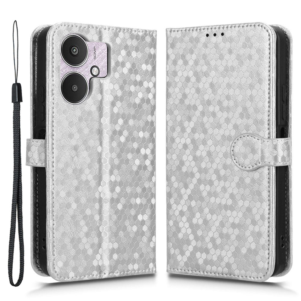 For Xiaomi Redmi 13C 5G / 4G / Poco C65 4G / Redmi Note 13R 5G Case Wallet Leather Flip Cover - Silver