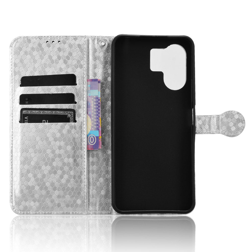 For Xiaomi Redmi 13C 5G / 4G / Poco C65 4G / Redmi Note 13R 5G Case Wallet Leather Flip Cover - Silver