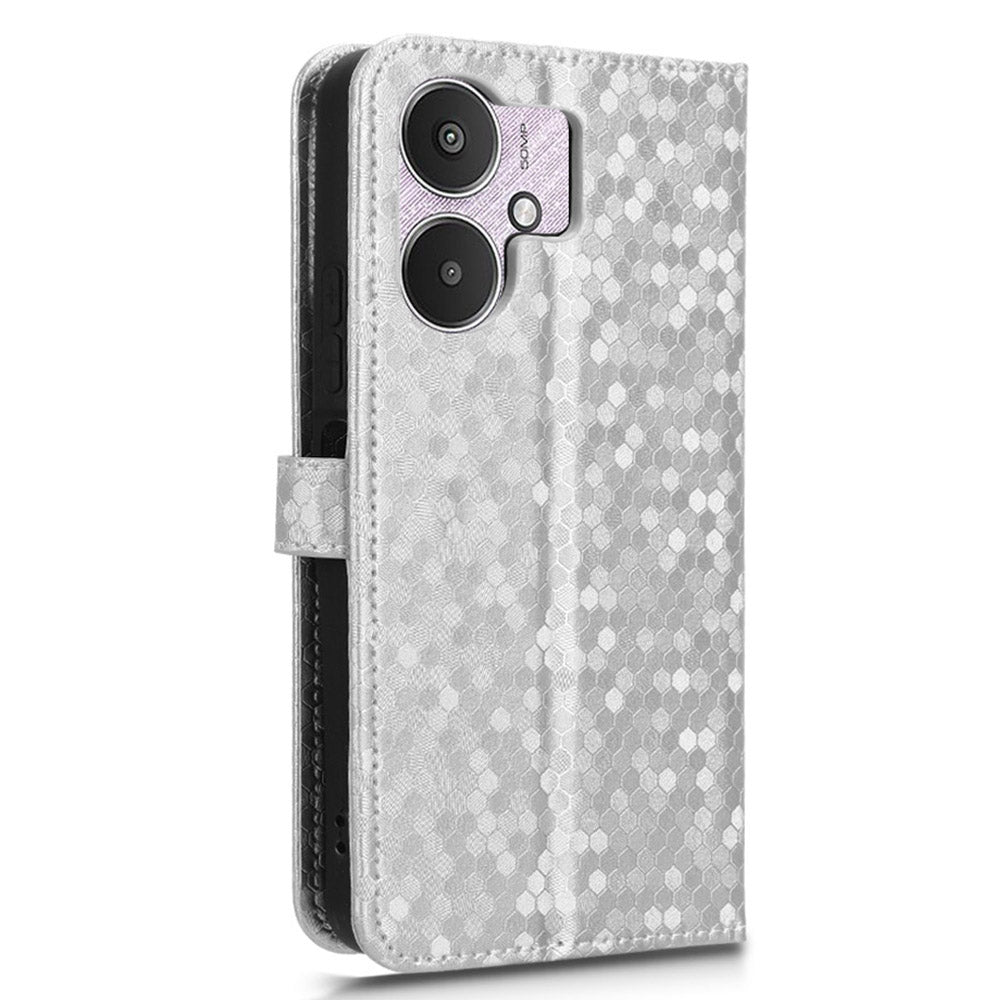 For Xiaomi Redmi 13C 5G / 4G / Poco C65 4G / Redmi Note 13R 5G Case Wallet Leather Flip Cover - Silver