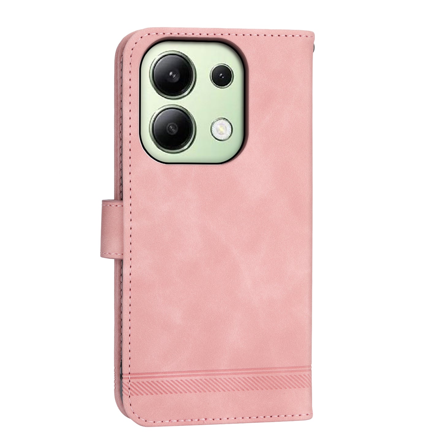 DIERFENG DF-03 for Xiaomi Redmi Note 13 4G Case Wallet Leather Flip Phone Cover - Pink