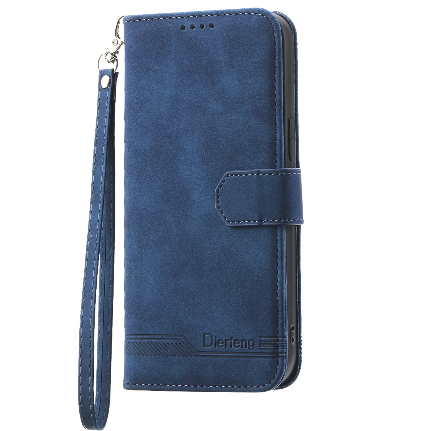 DIERFENG DF-03 for Xiaomi Redmi Note 13 4G Case Wallet Leather Flip Phone Cover - Blue