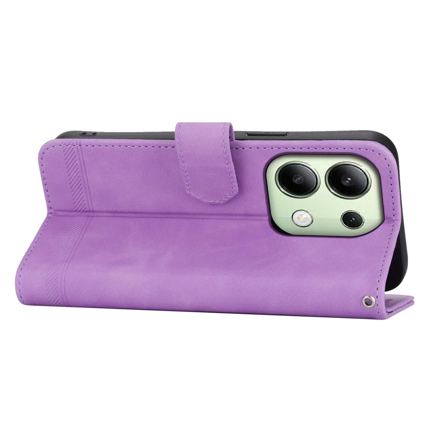 DIERFENG DF-03 for Xiaomi Redmi Note 13 4G Case Wallet Leather Flip Phone Cover - Purple