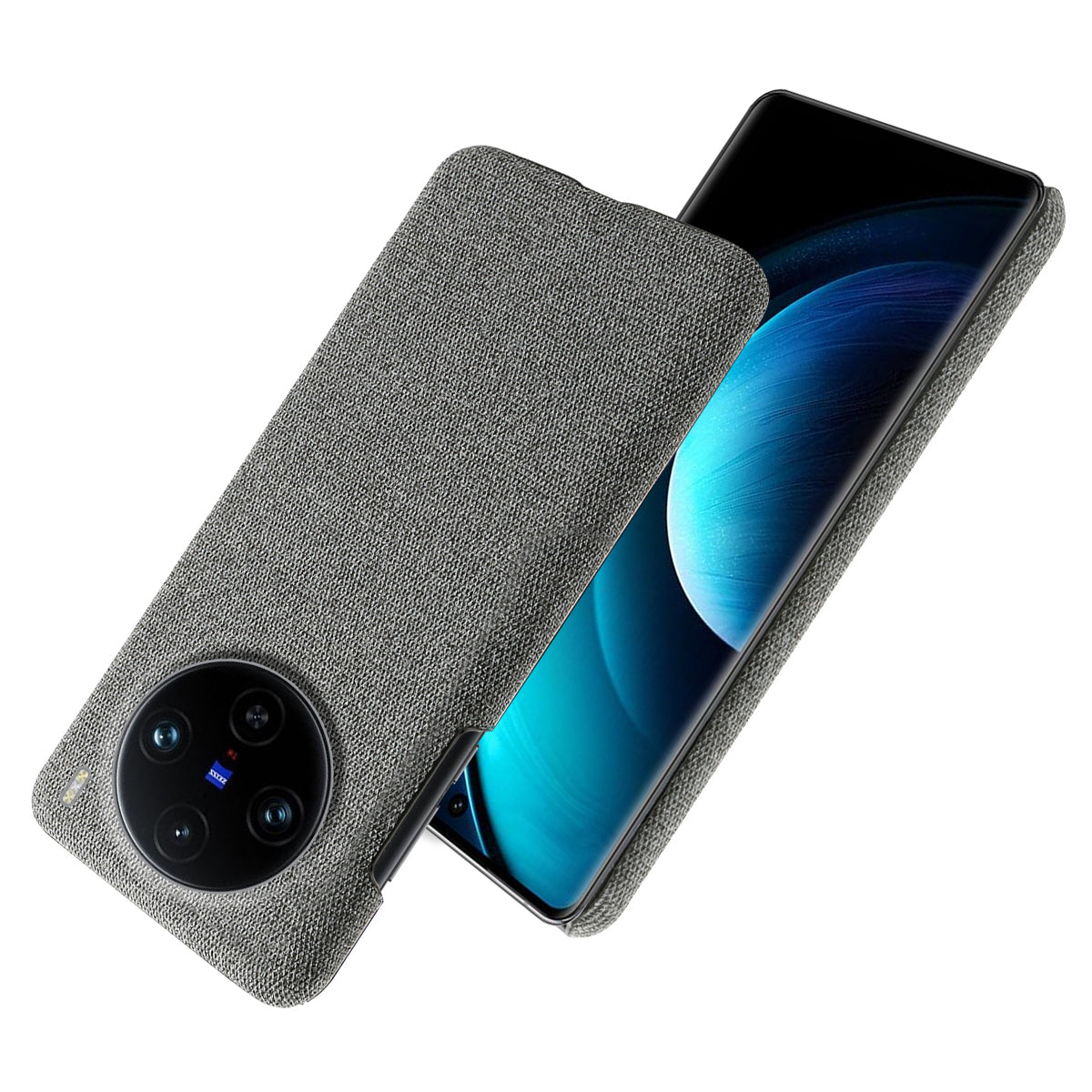 For vivo X100 Pro 5G Case PC+Cloth Shockproof Slim Phone Cover - Grey